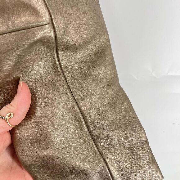 Jones New York Women's Full Zip Stand-up Collar Leather Jacket Size L - Picture 9 of 12